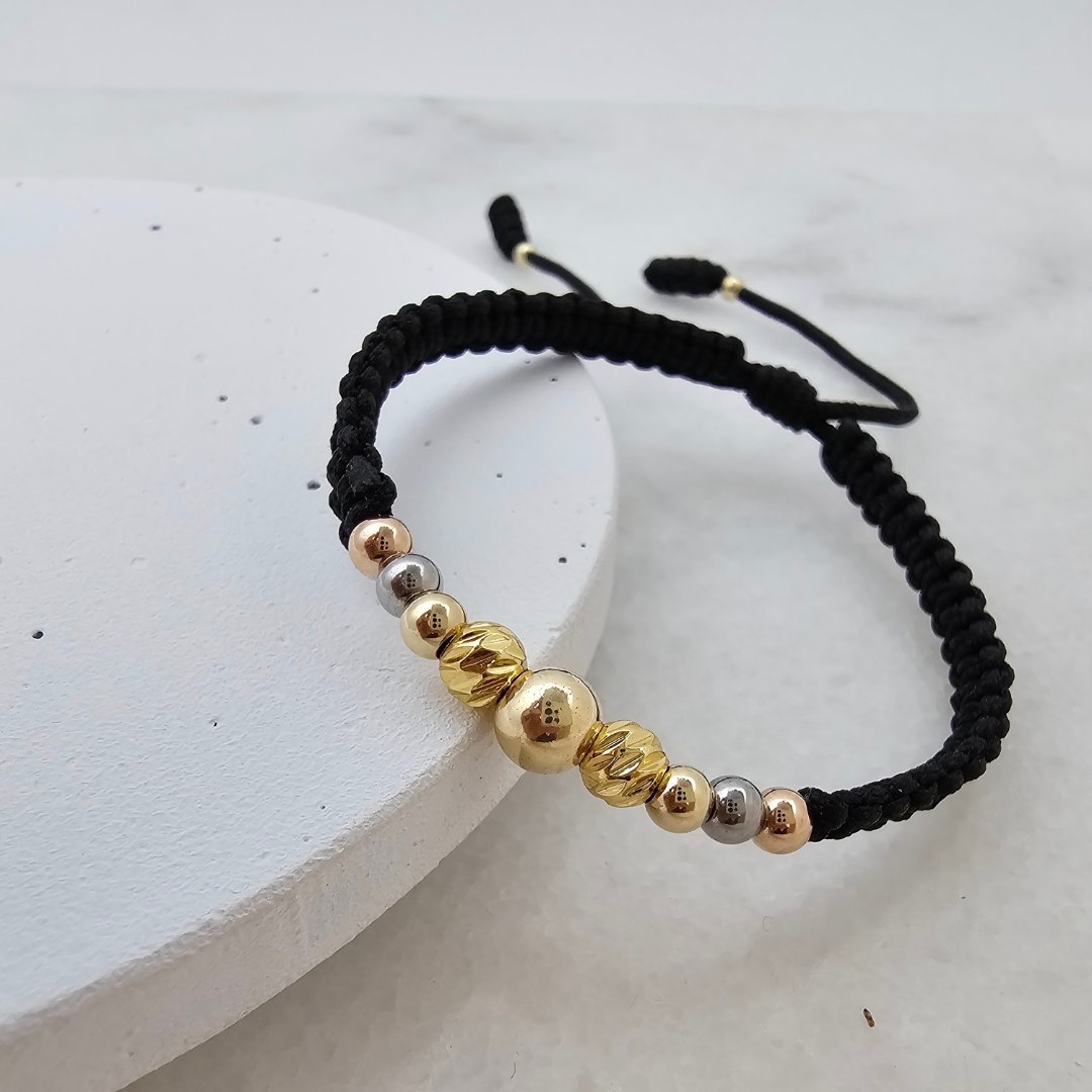 Pulsera 3 Oros Balín en oro laminado