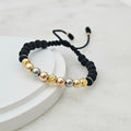 Pulsera Neo Balín Italiano Tricolor en oro laminado