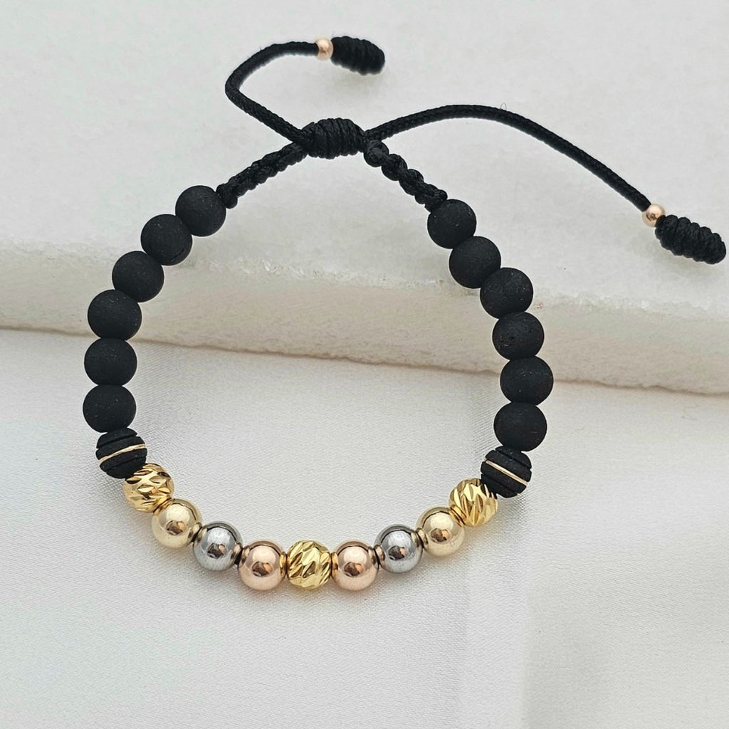 Pulsera Neo Balín Italiano Tricolor en oro laminado