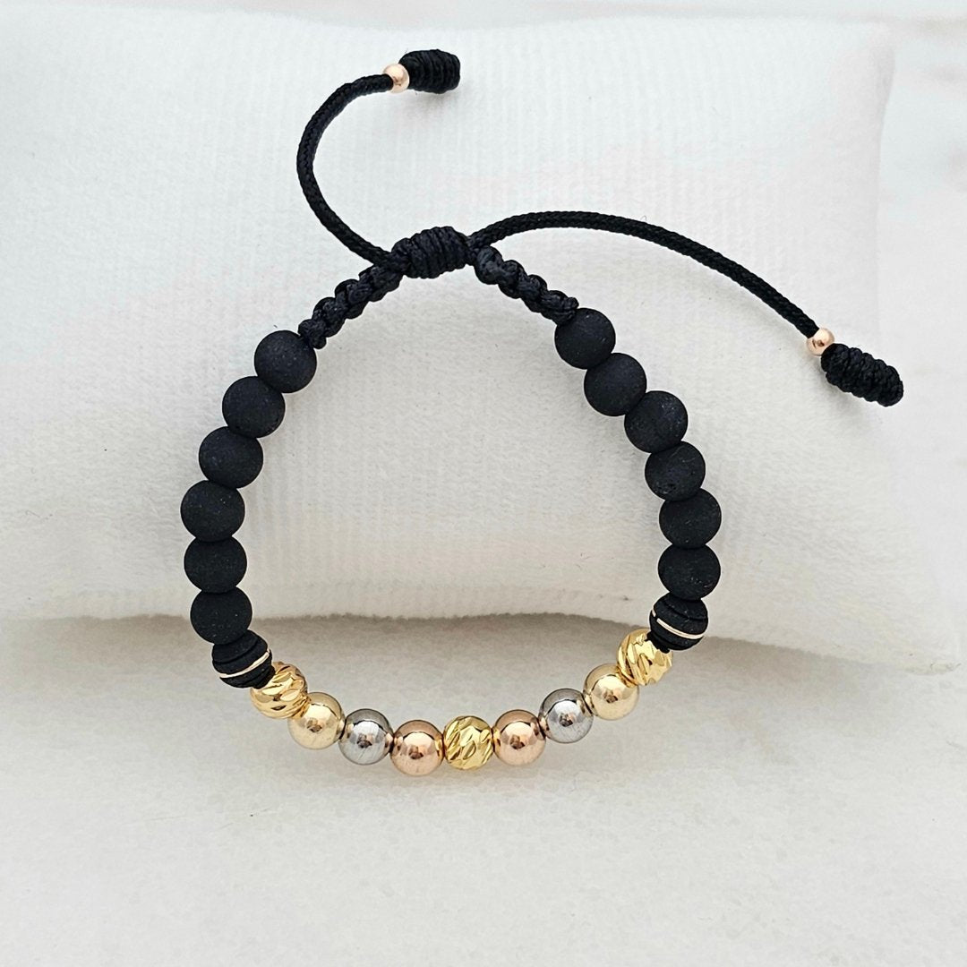 Pulsera Neo Balín Italiano Tricolor en oro laminado