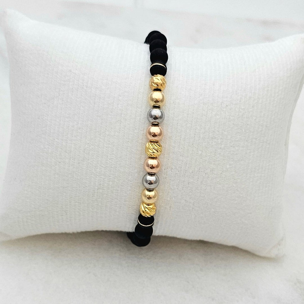 Pulsera Neo Balín Italiano Tricolor en oro laminado