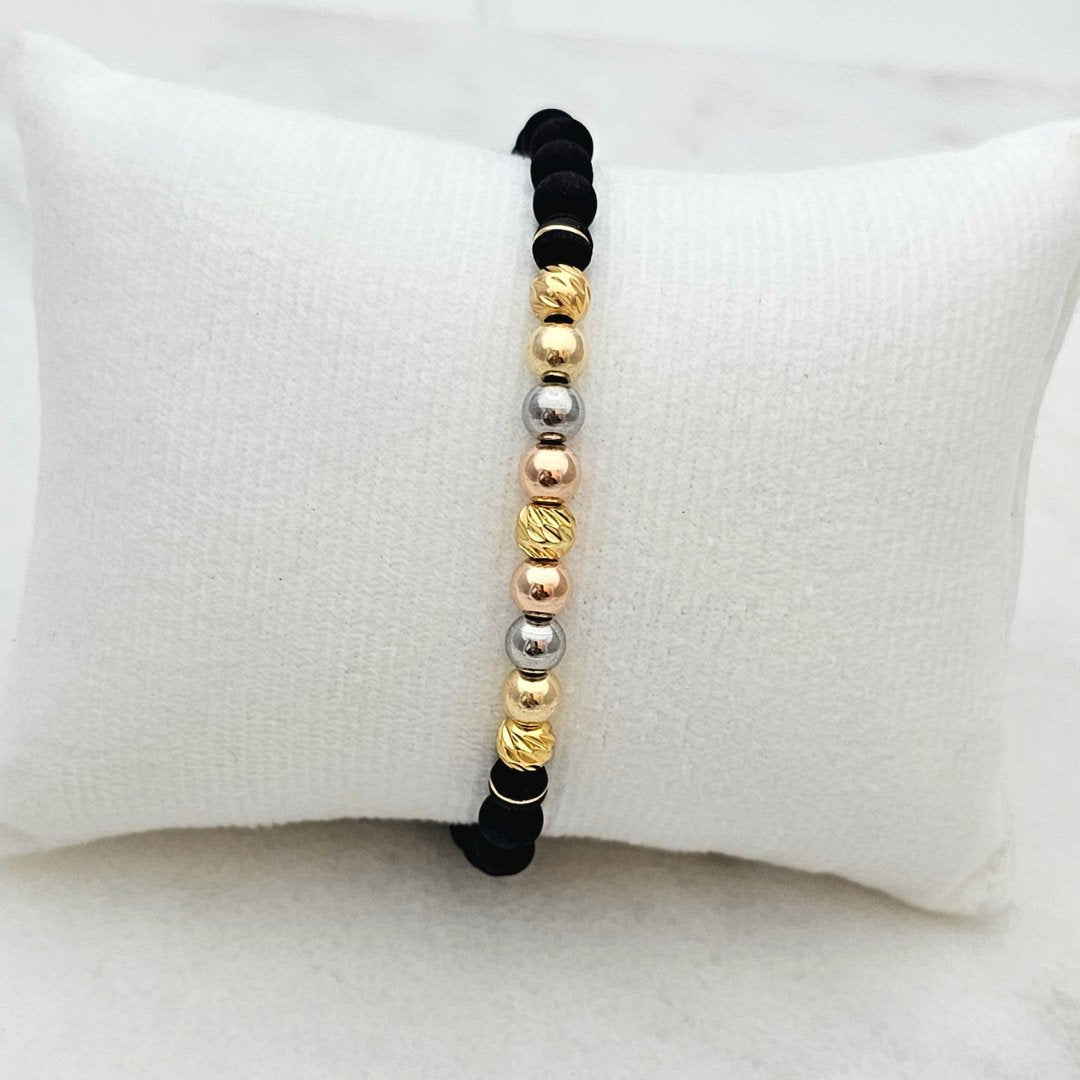 Pulsera Neo Balín Italiano Tricolor en oro laminado