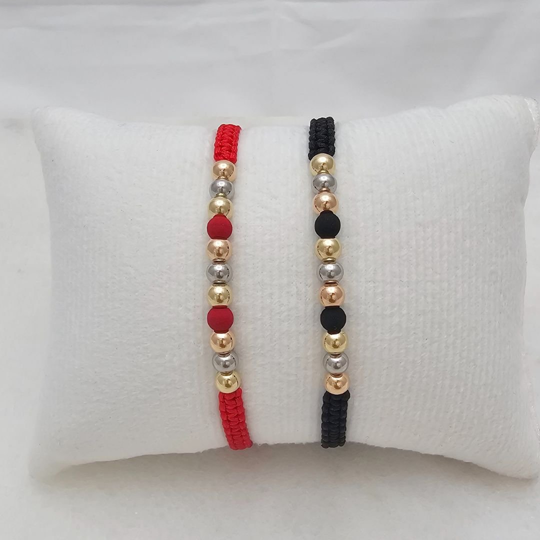 Pulsera Neo Tricolor 5mm en oro laminado