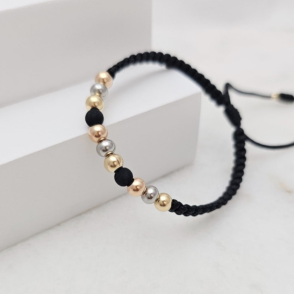 Pulsera Neo Tricolor 5mm en oro laminado