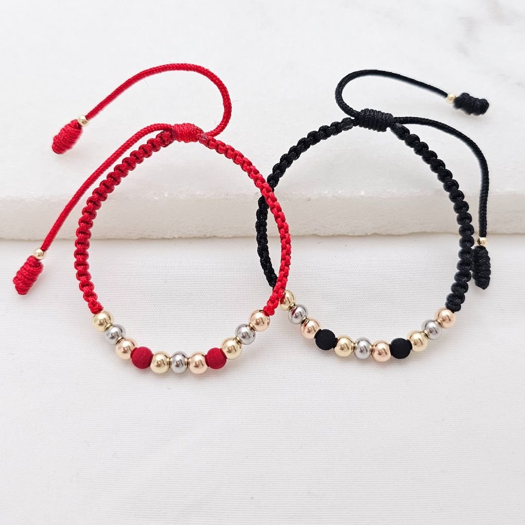 Pulsera Neo Tricolor 5mm en oro laminado