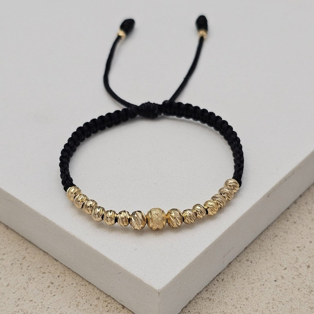 Pulsera Macramé Estrella en oro laminado