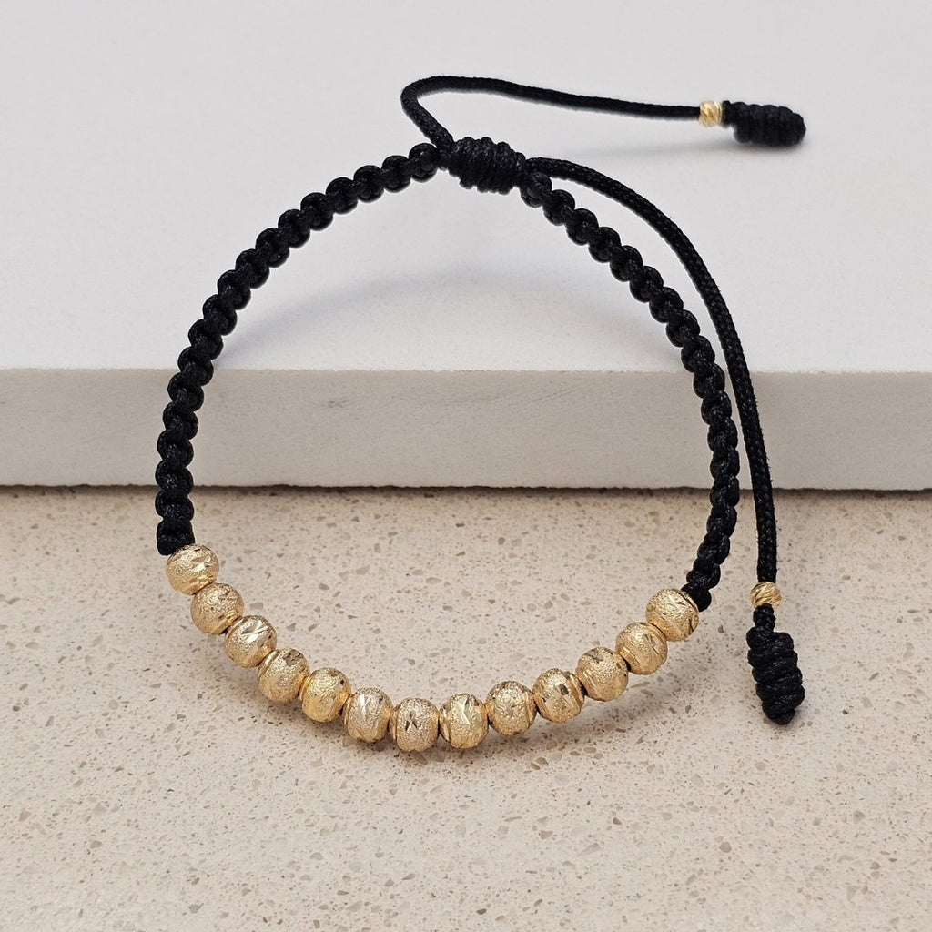 Pulsera Macramé Semi Full Estrella en oro laminado