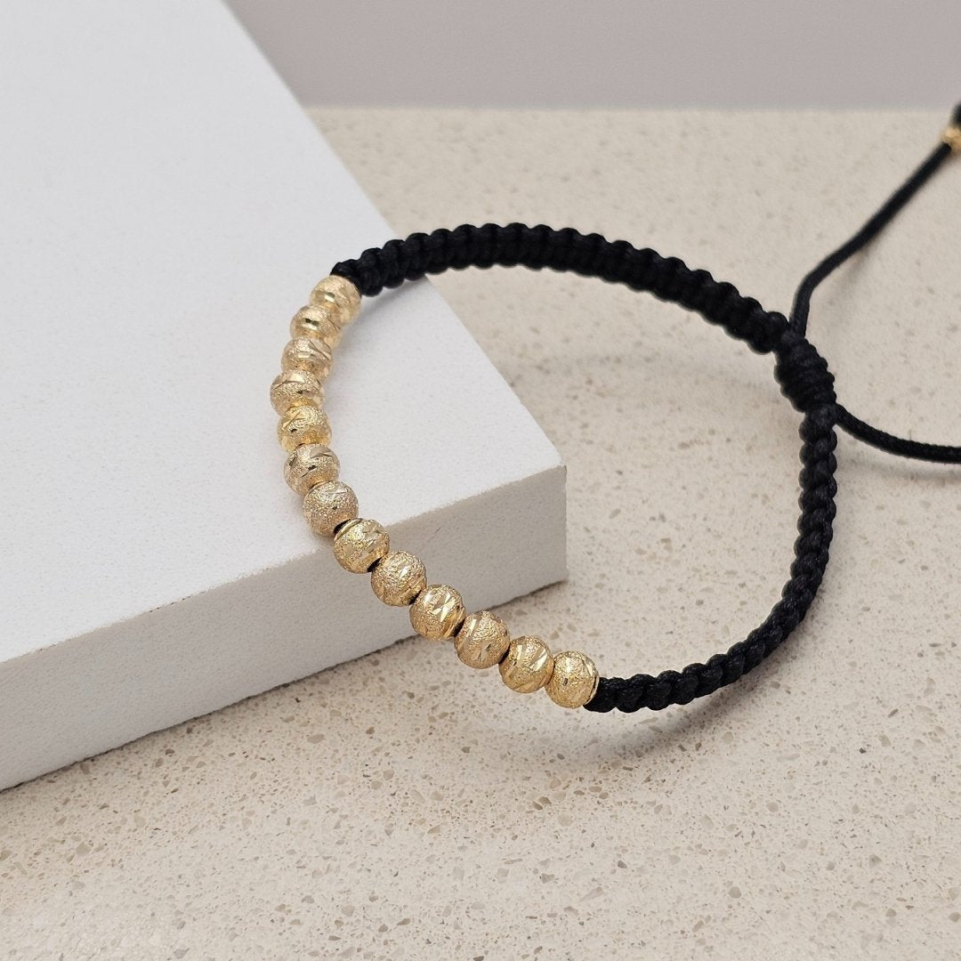 Pulsera Macramé Semi Full Estrella en oro laminado