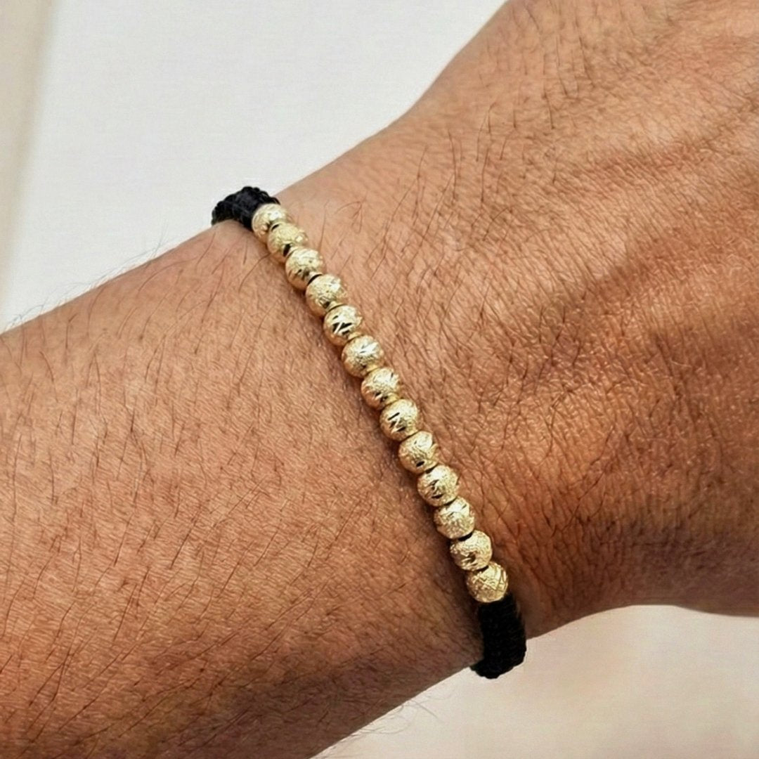 Pulsera Macramé Semi Full Estrella en oro laminado