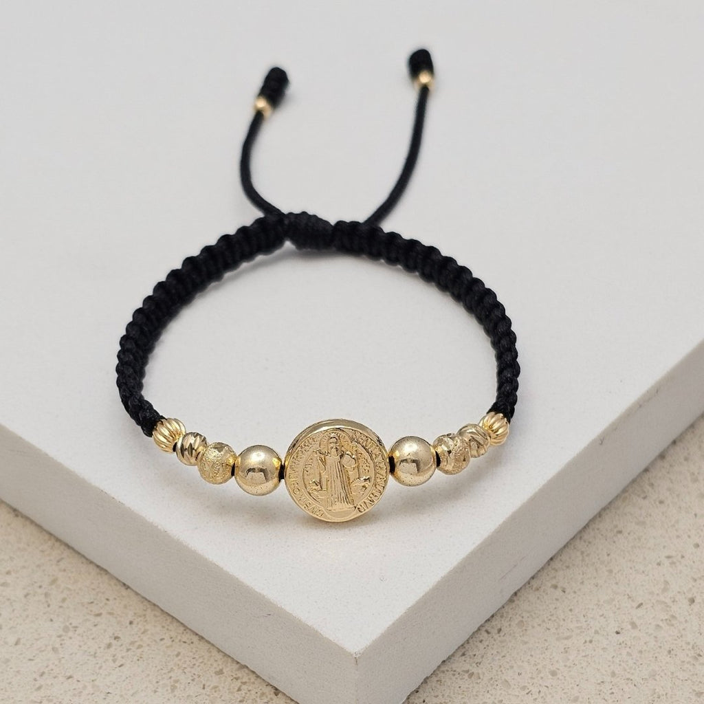 Pulsera San Benito Multi Balín en oro laminado