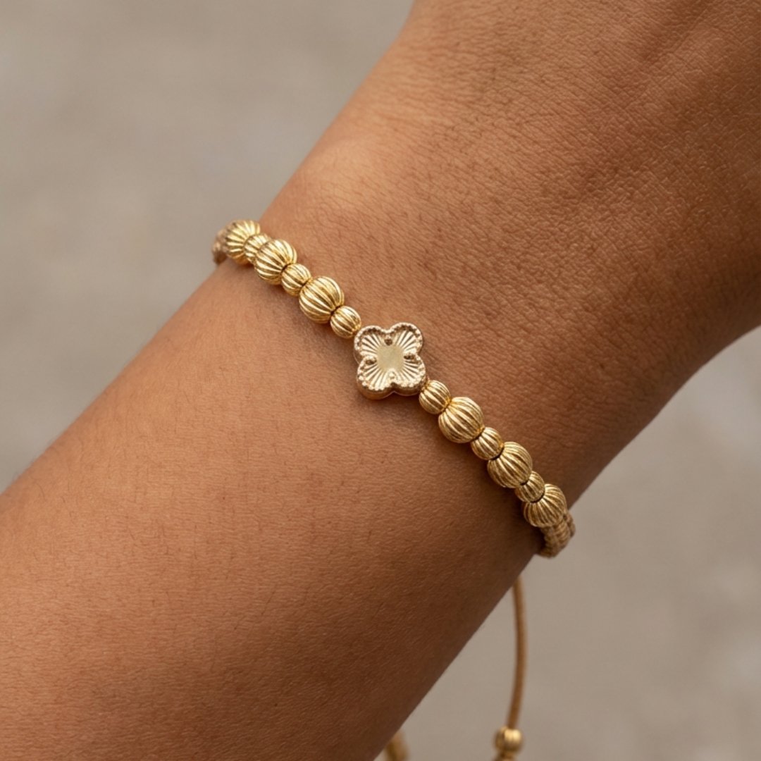 Pulsera Trébol Francés en oro laminado