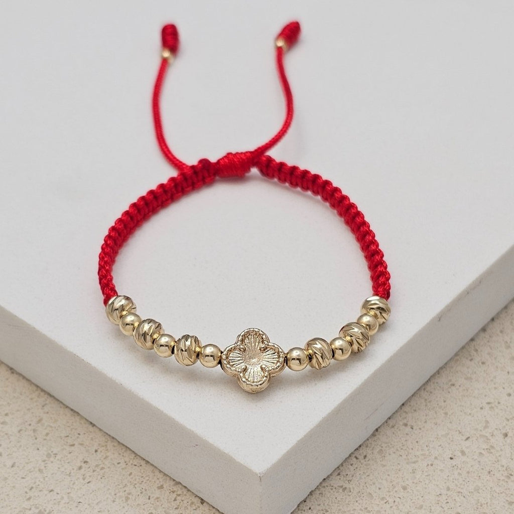 Pulsera Trébol Diamantado en oro laminado