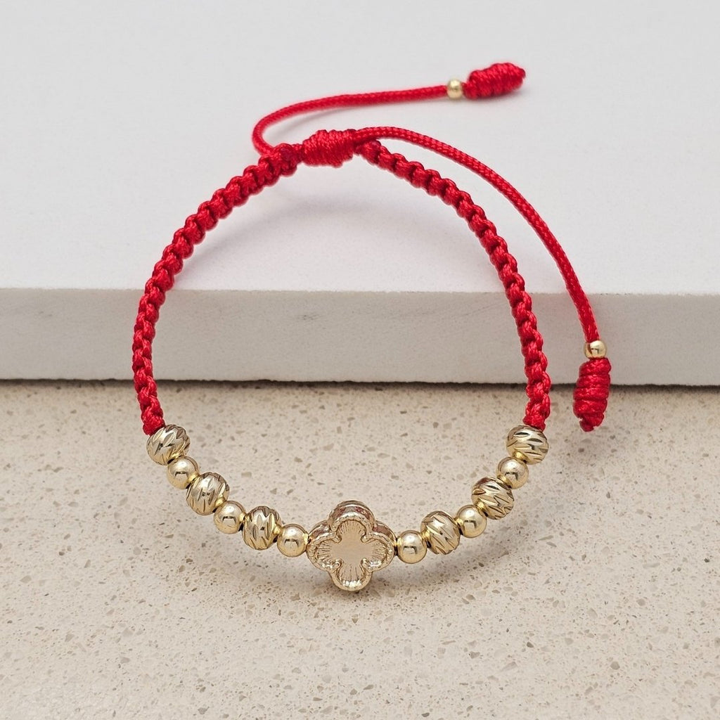 Pulsera Trébol Diamantado en oro laminado