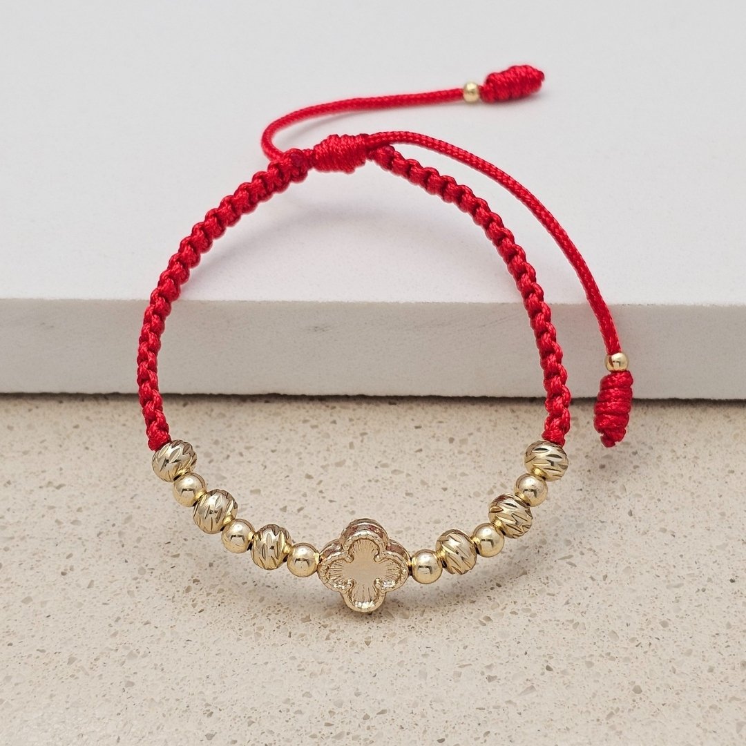 Pulsera Trébol Diamantado en oro laminado