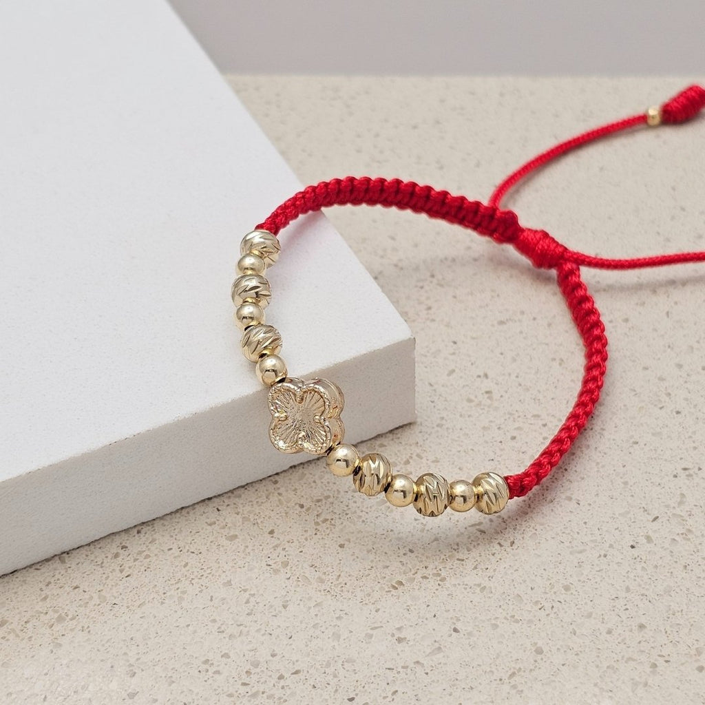 Pulsera Trébol Diamantado en oro laminado