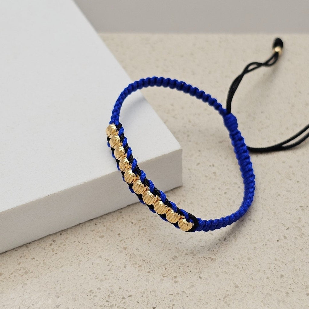 Pulsera Bicolor Entrelazada en oro laminado