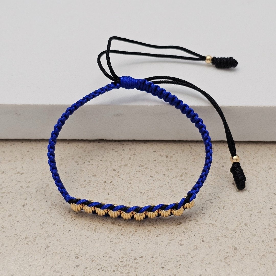 Pulsera Bicolor Entrelazada en oro laminado