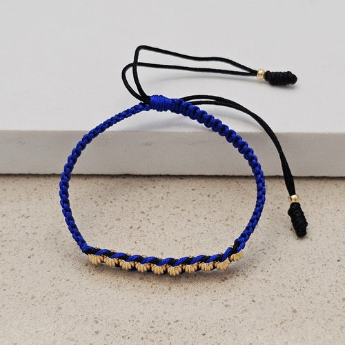 Pulsera Bicolor Entrelazada en oro laminado
