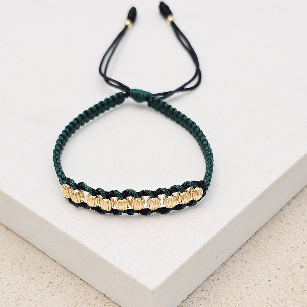Pulsera Bicolor Entrelazada en oro laminado