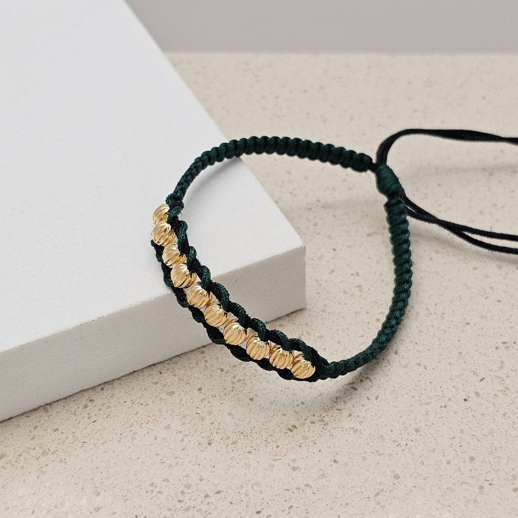 Pulsera Bicolor Entrelazada en oro laminado