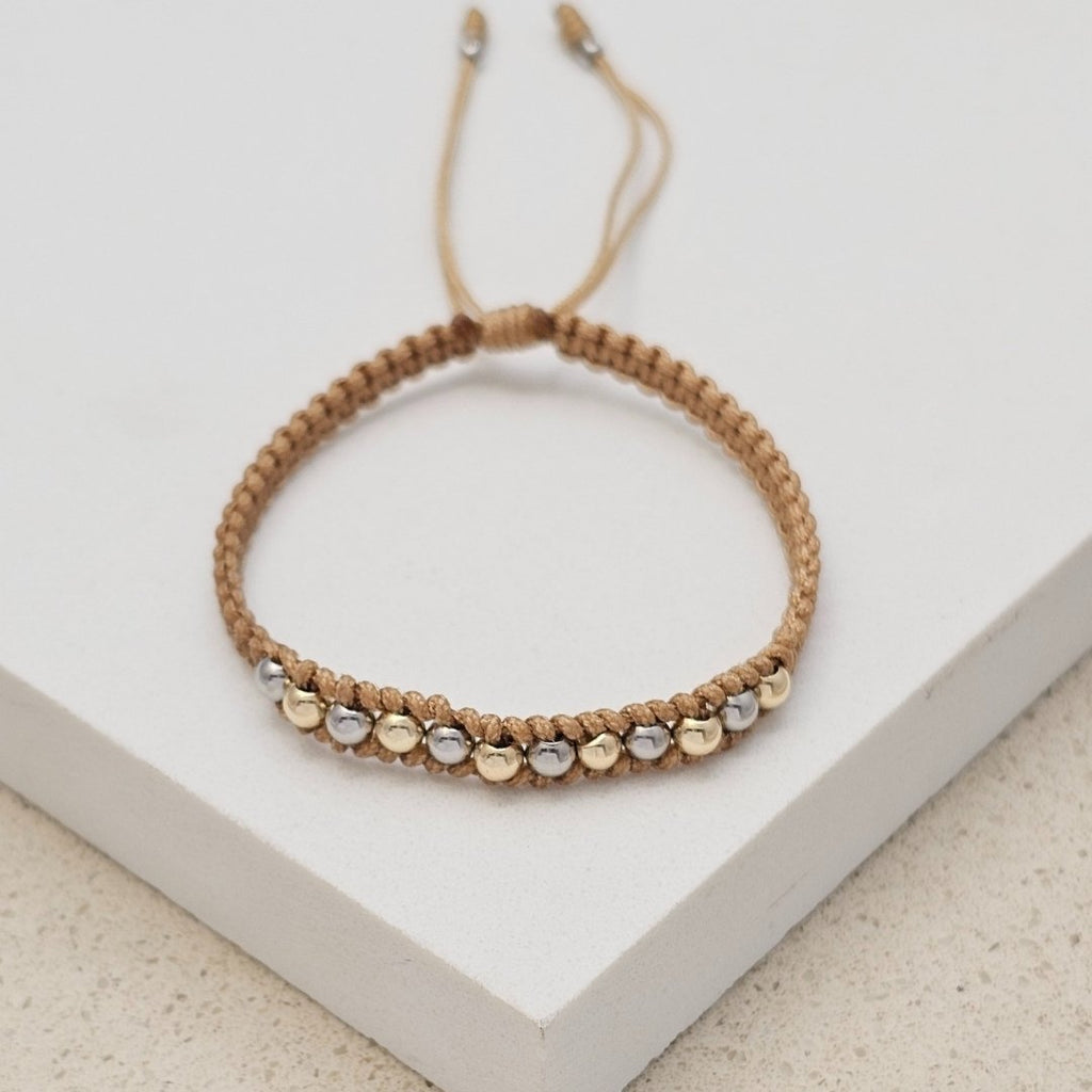 Pulsera Enlazado Bicolor en oro laminado