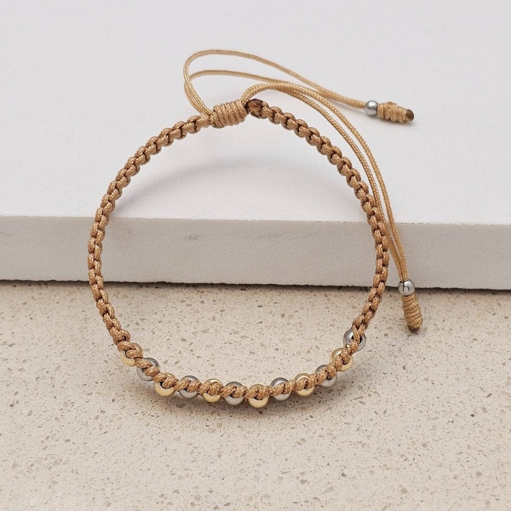 Pulsera Enlazado Bicolor en oro laminado
