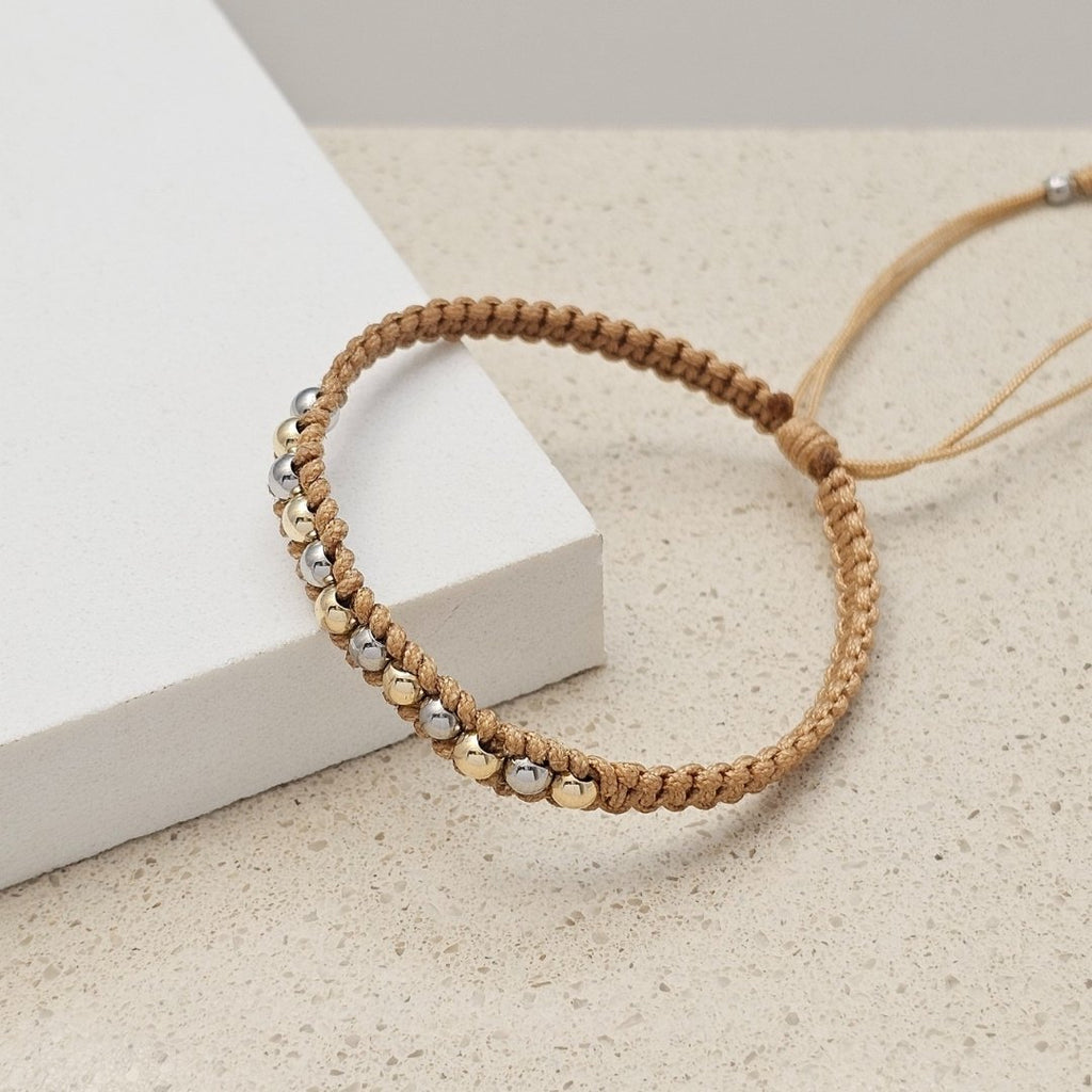 Pulsera Enlazado Bicolor en oro laminado