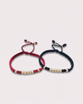 Pulsera Neo-Balín 4mm en rojo y negro, oro laminado 18k